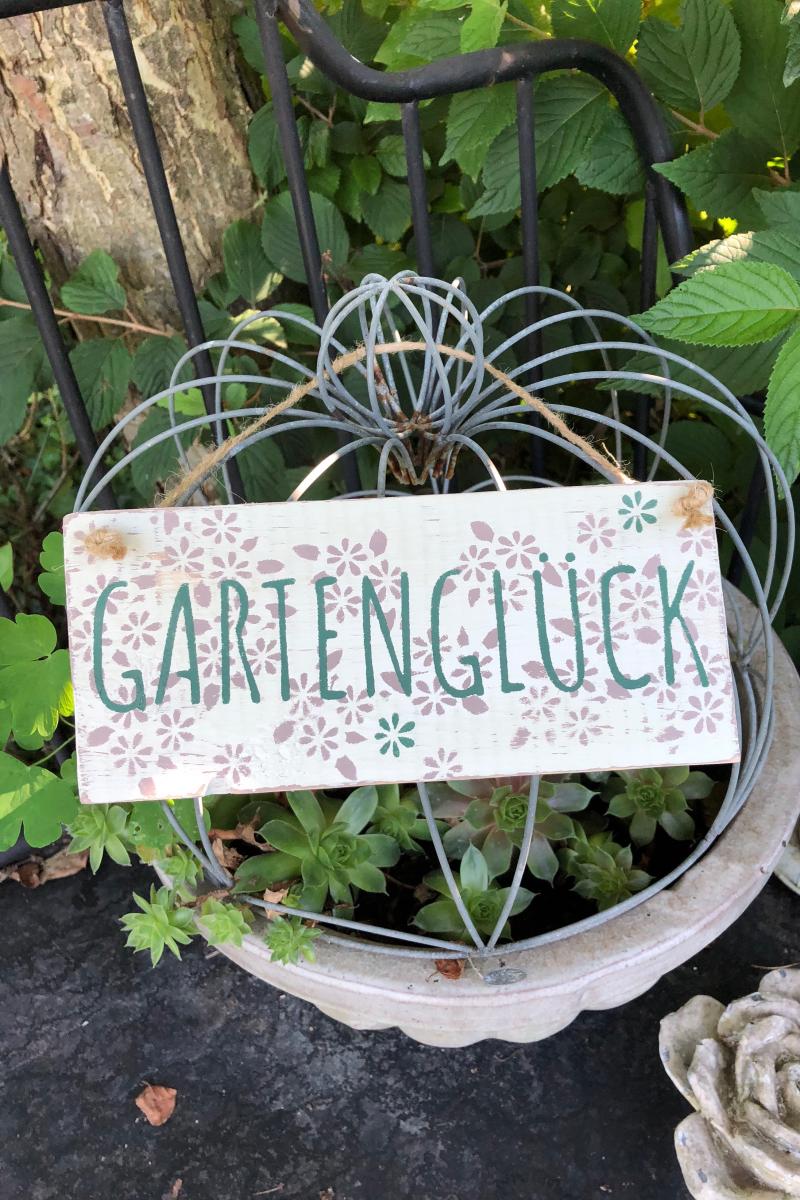 Wedernoch.ch Holzschild *Gartenglück*