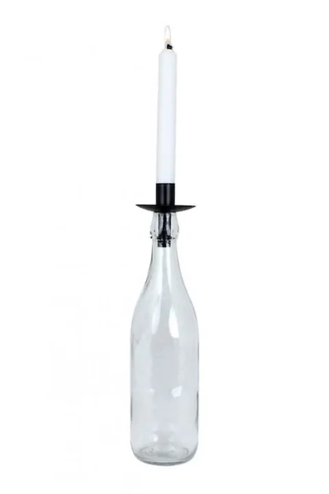 Kerzenhalter für Flasche mattes Schwarz