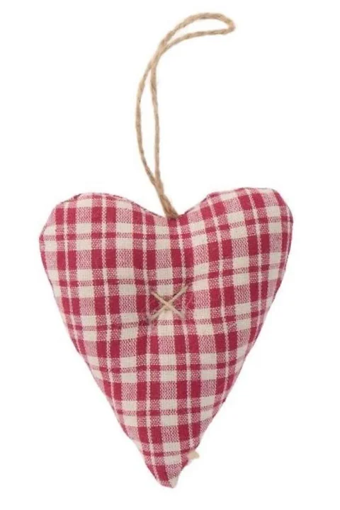Stoffherz Karo Rot H10cm