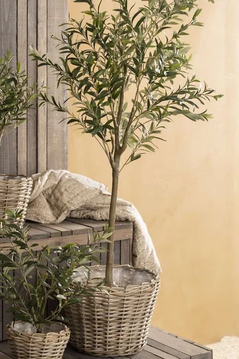 Rattankorb mit Innenplastik H29cm