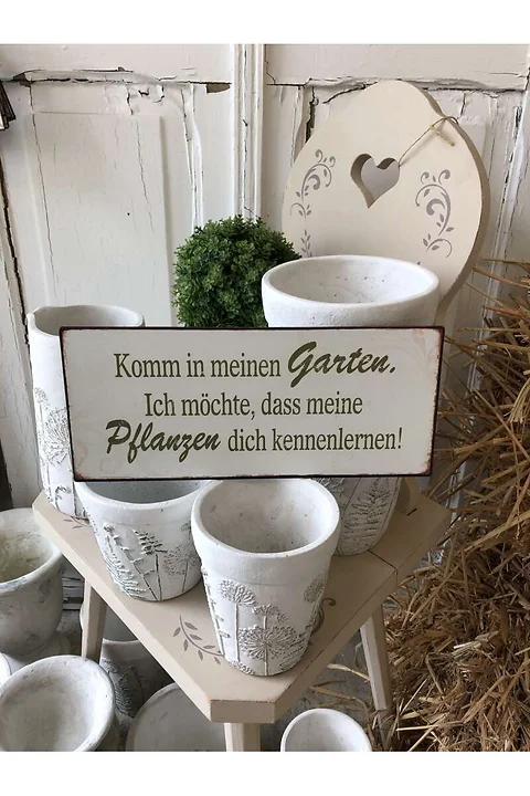 Metallschild *Komm in meinen Garten...*