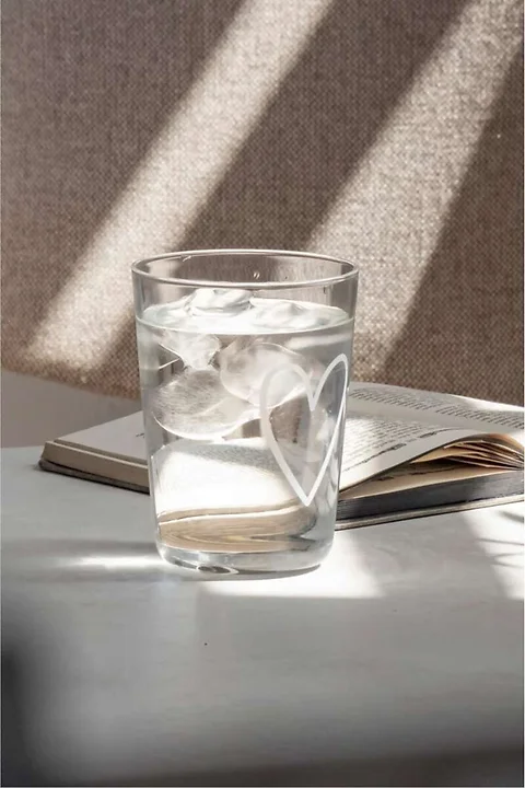 Trinkglas grosses weisses Herz 430ml