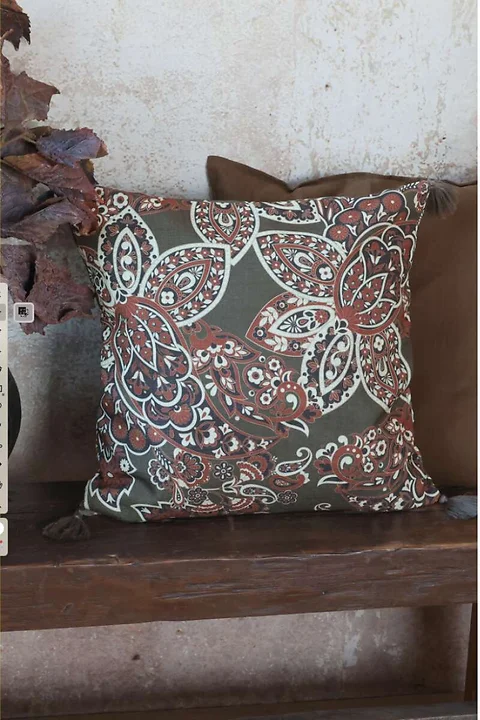 Kissenbezug mit Quasten Paisley 50x50cm