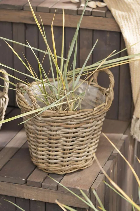 Rattankorb mit Griffen H36cm