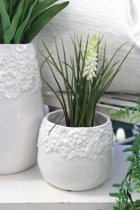 Keramiktopf Flowers Weiss ø12.5cm