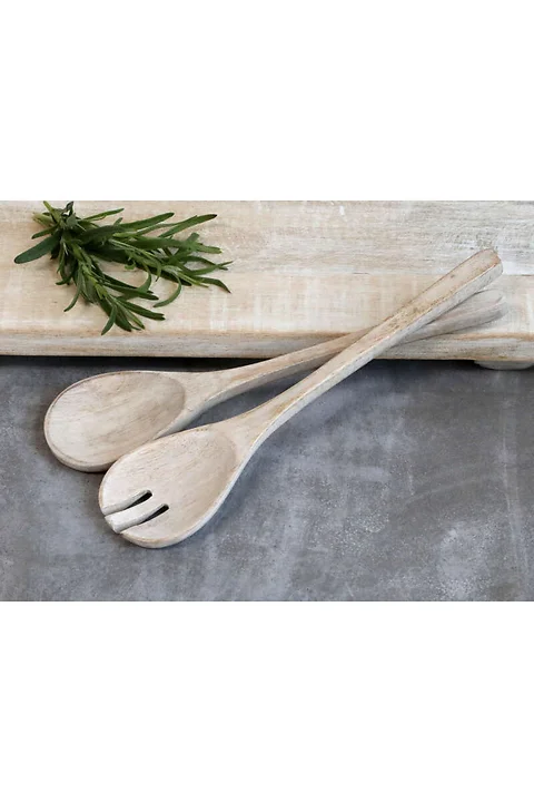 Salatbesteck helles Mangoholz Set/2