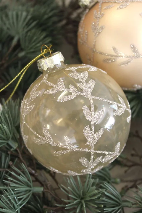 Weihnachtskugel ø8cm Beige/Gold