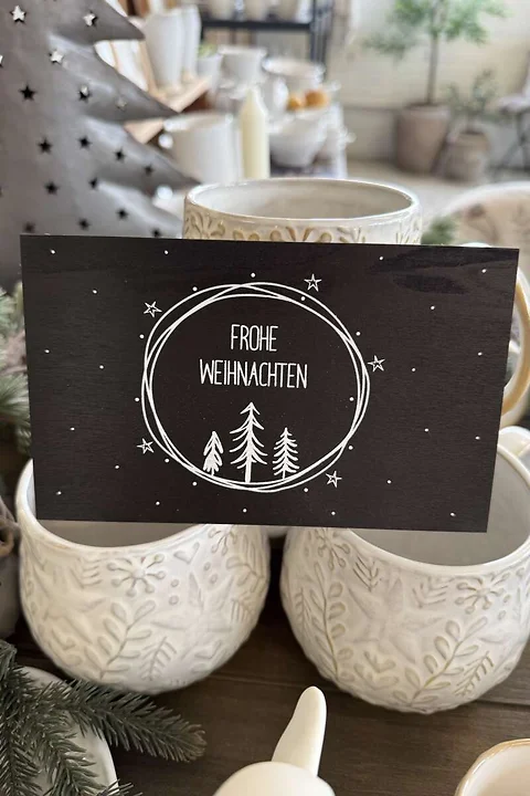Holzschild *Frohe Weihnachten* 10x16cm