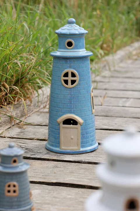 Leuchtturm Türkisblau H27cm