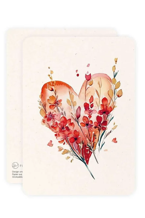 Karte Aquarellherz