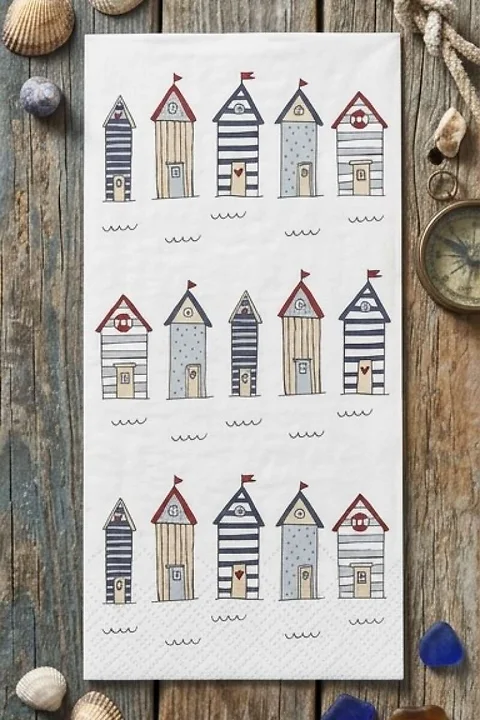 Serviette Strandhäuschen