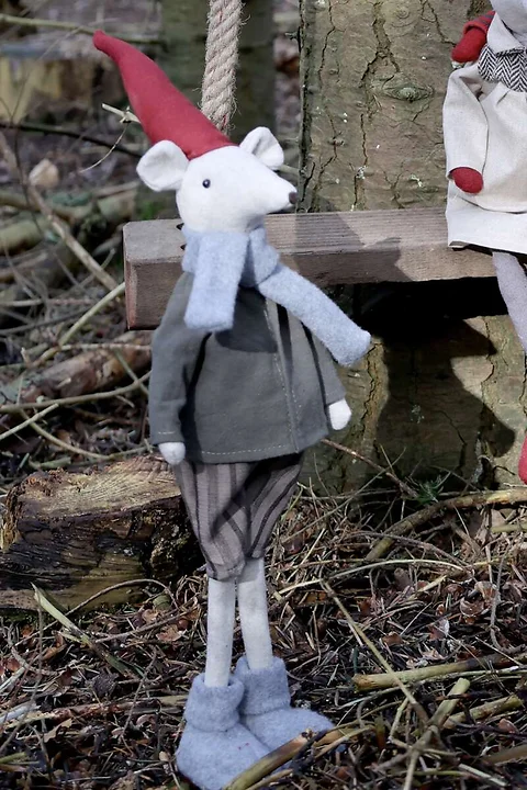 Asger Weihnachtsmaus stehend H52cm
