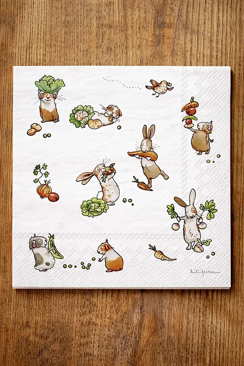 Serviette Kleine Gemüsefreunde