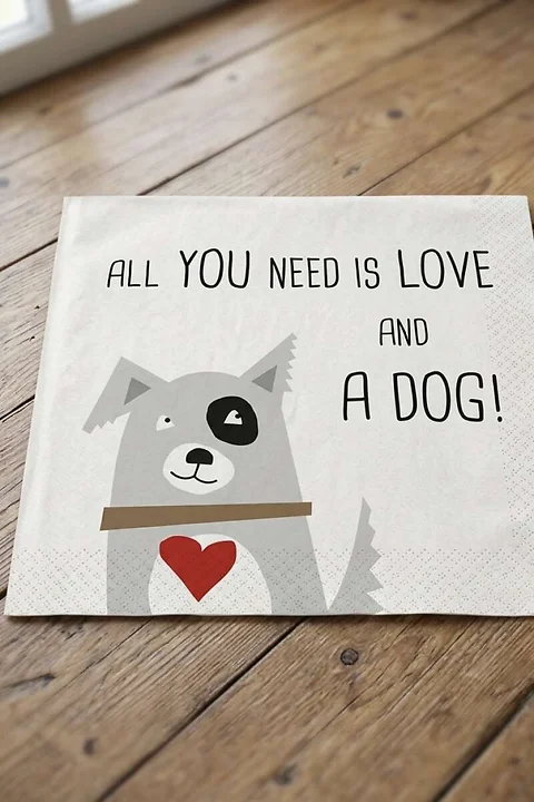 Serviette Love and Dog